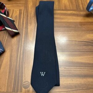 van heusen tie Navy With Initials‎ W 3 Inch